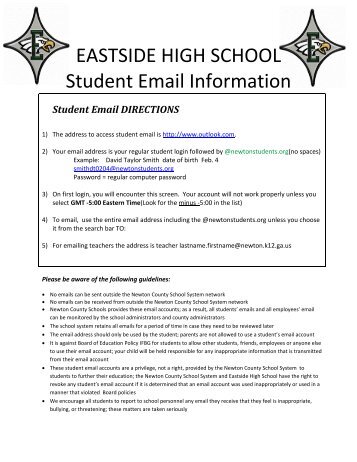 Student Email DIRECTIONS - Newton County Schools