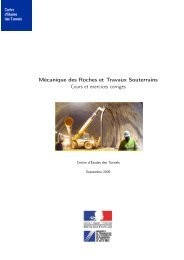 Cours de Travaux Souterrains et de MÃ©canique des Roches