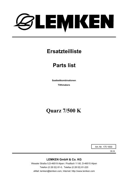 Quarz 7/500 K - Lemken