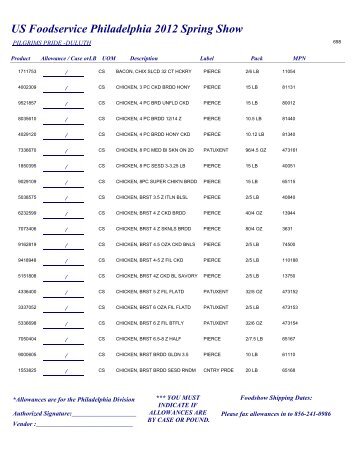 US Foodservice Philadelphia 2012 Spring Show - Foodshows
