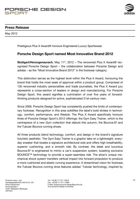 Press Release - PORSCHE DESIGN Presseportal