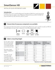 SmartSensor HD Quick-reference Guide (Installer) - Wavetronix