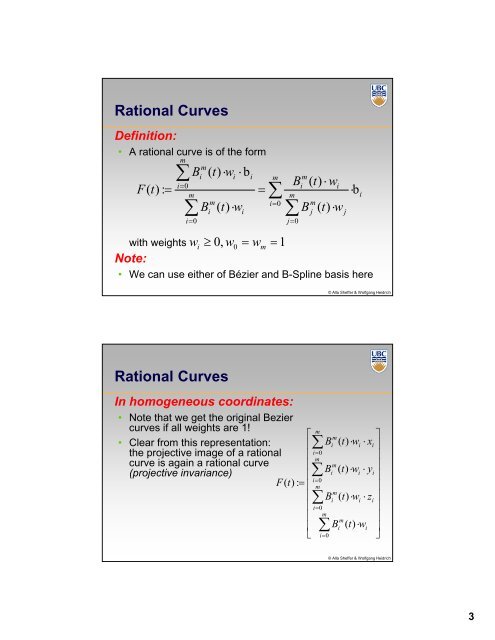 CPSC 424 Rational Curves Syllabus - Ugrad.cs.ubc.ca