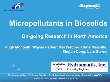 Micropollutants in Biosolids - EU Project Neptune