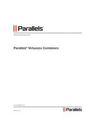 ParallelsÂ® Virtuozzo Containers