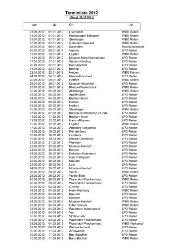 Terminliste 2012 - Reit- und Fahrverein Borghorst