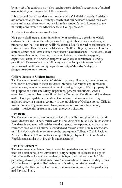 Student Handbook - Sweet Briar College