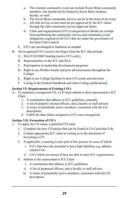 Student Handbook - Sweet Briar College