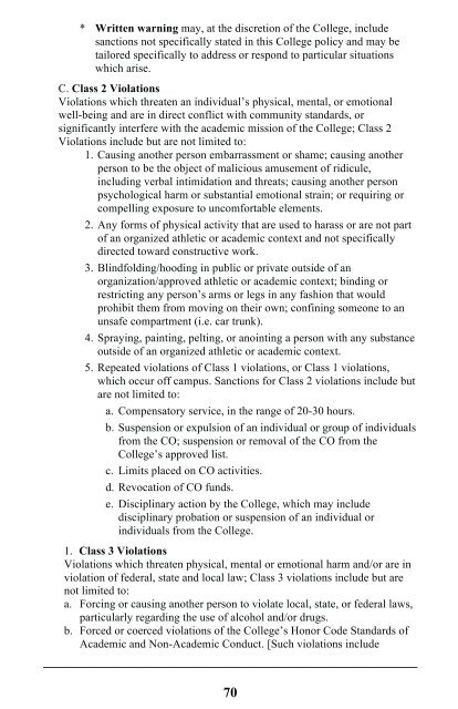 Student Handbook - Sweet Briar College