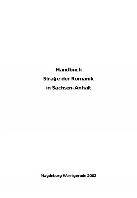 Handbuch Straße der Romanik in Sachsen-Anhalt