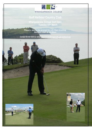 Gulf Harbour Country Club Whangaparaoa College Golf Open ...