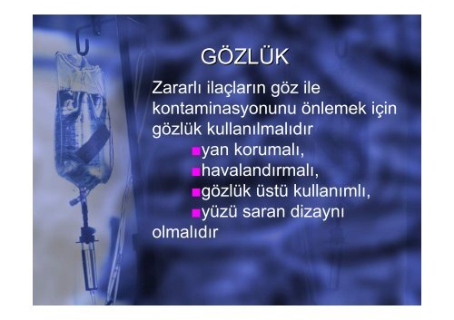 Antineoplastik Ä°laÃ§ HazÄ±rlama Merkezinde