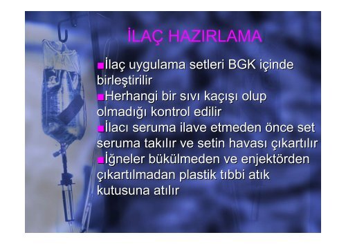 Antineoplastik Ä°laÃ§ HazÄ±rlama Merkezinde