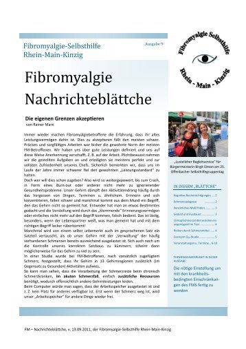 Lokale Gruppentermine - Fibromyalgie-Selbsthilfe Rhein-Main-Kinzig