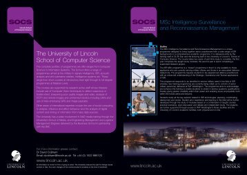 MSc ISRM Brochure (PDF) - University of Lincoln