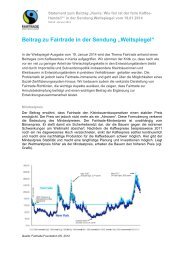 Beitrag zu Fairtrade in der Sendung „Weltspiegel“