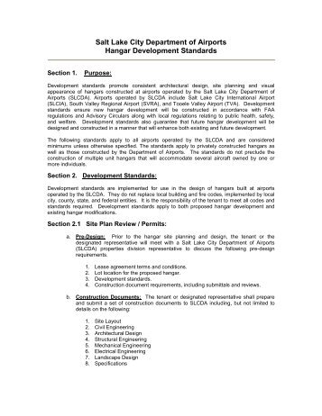 Hangar Development Standards - Salt Lake City International Airport