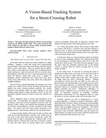 A Vision-Based Tracking System for a Street-Crossing Robot