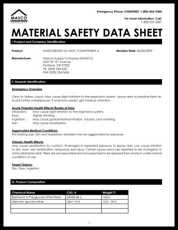 MSDS A - masco.net