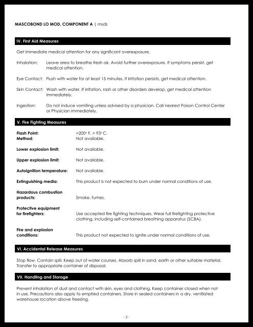 MSDS A - masco.net