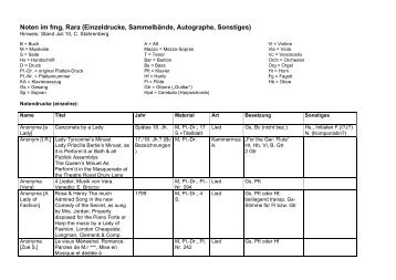 Liste der im fmg vorhandenen Noten (Rara) - FMG Hannover