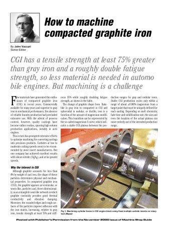 How to machine compacted graphite iron - USCTI