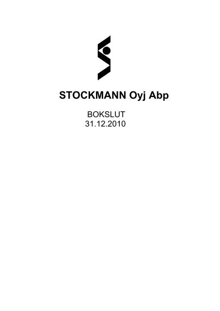 Bokslut 2010 - Stockmann Group