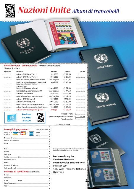 UMaNO Nello SPA zio - United Nations Postal Administration - ONU