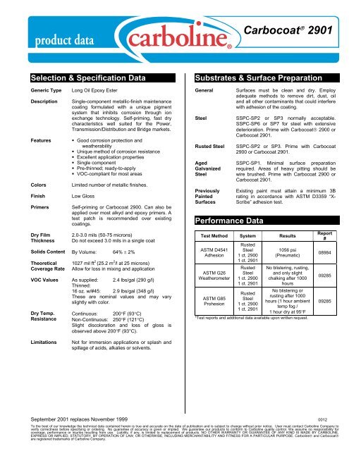 Carbocoat 2901 PDS - Carboline