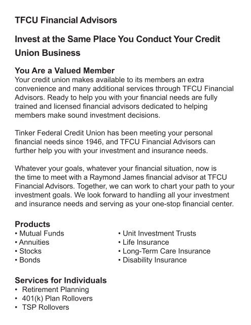 TFCU Financial Advisors - Tinker Federal Credit Union