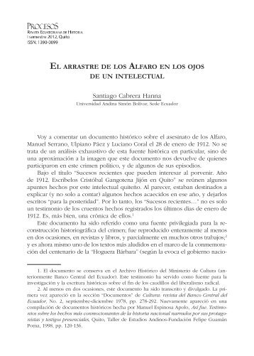 EL ARRASTRE DE LOS ALFARO EN LOS OJOS DE UN ...