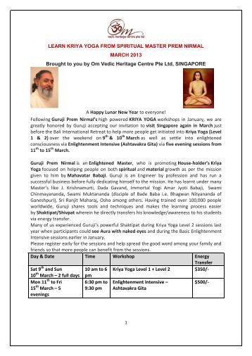 Diksha - initiation - to the holy science of Kriya Yoga