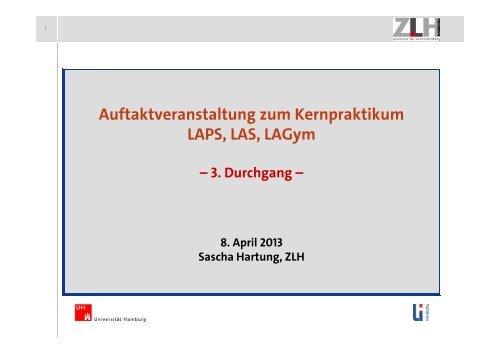 Powerpoint-PrÃ¤sentation der Auftaktveranstaltung ... - ZLH-Hamburg