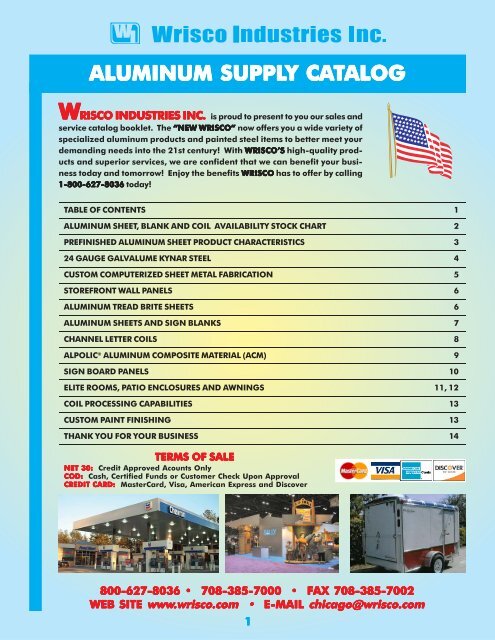 Wrisco Aluminum Color Chart