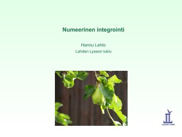 Numeerinen integrointi (kalvot - Lahti
