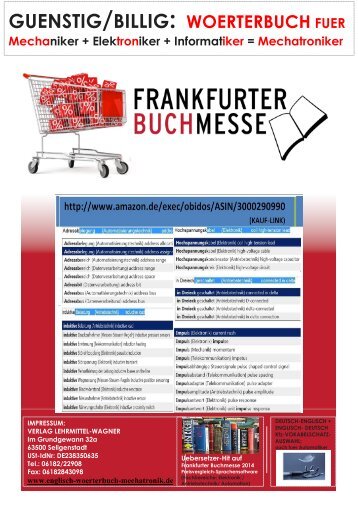 Mechatronik-Suchbegriffe finden:  deutsch-englisch Woerterbuch-Uebersetzer fuer Automatiker (GUENSTIG/BILLIG)
