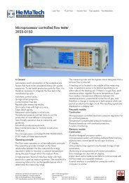 Microprocessor controlled flow tester 3925-0150 - Hematech ...