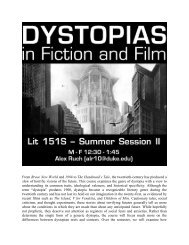 Dystopias in Fiction and Film