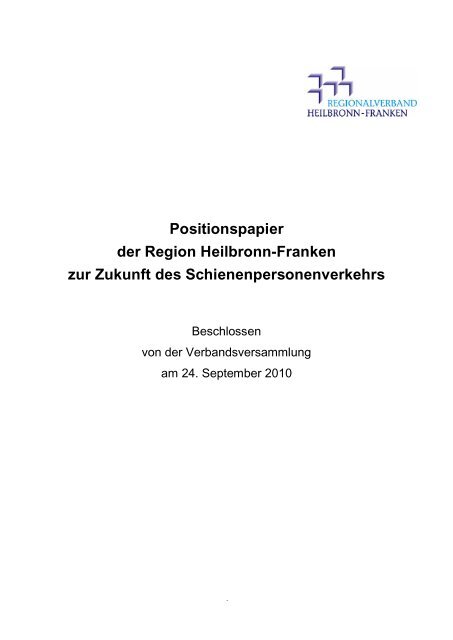 Positionspapier der Region Heilbronn-Franken zur Zukunft des ...