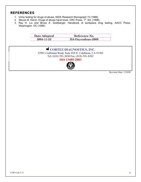 Oxycodone - ELISA kits - Rapid tests