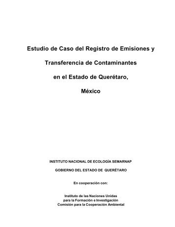 Estudio de Caso del Registro de Emisiones y ... - UNITAR