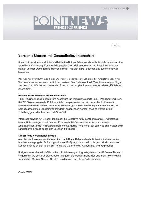 Vorsicht Slogans Mit Gesundheitsversprechen Point Werbeagentur