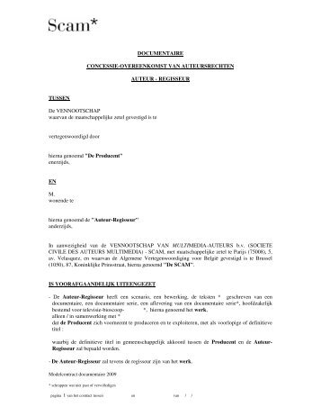 Contract documentaire - Sacd