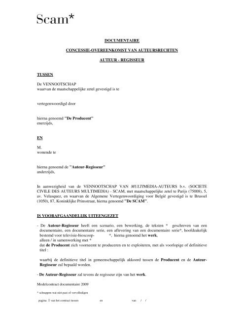 Contract documentaire - Sacd