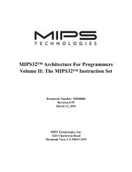 The MIPS32â¢ Instruction Set