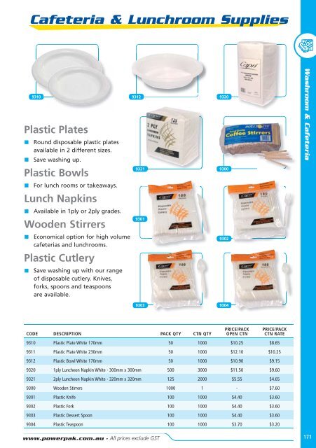 Washroom & Cafeteria - PowerPak Packaging Supplies