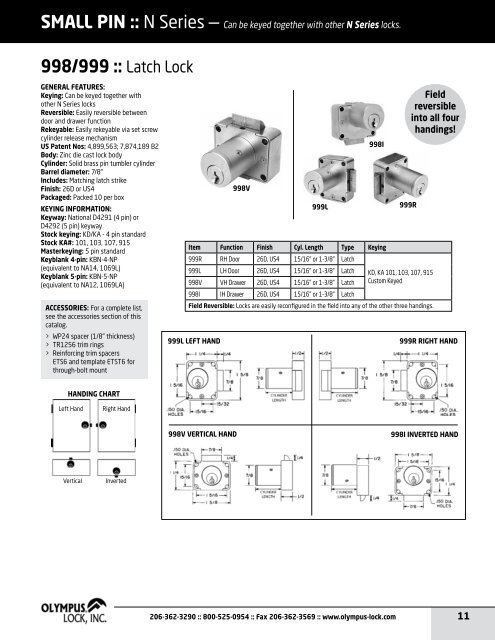 PRODUCT CATALOG - Olympus Lock