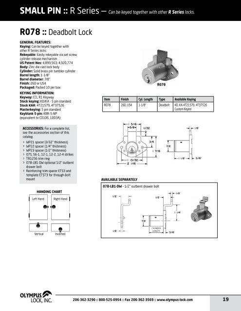 PRODUCT CATALOG - Olympus Lock