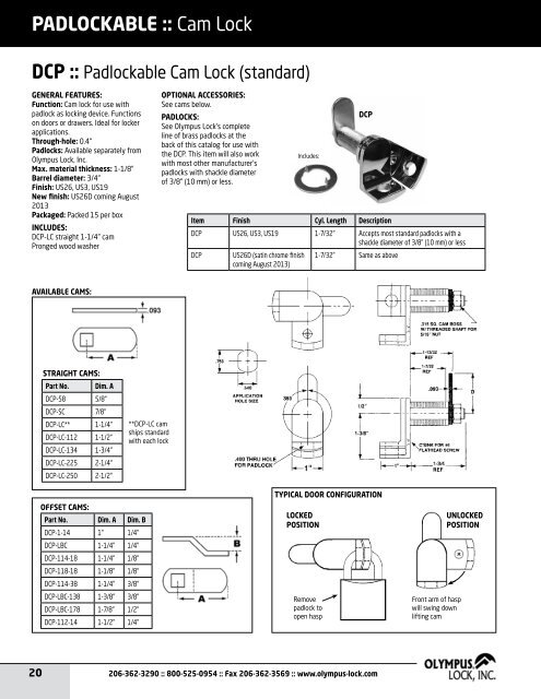 PRODUCT CATALOG - Olympus Lock