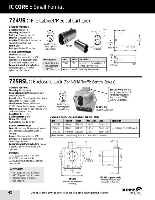 PRODUCT CATALOG - Olympus Lock